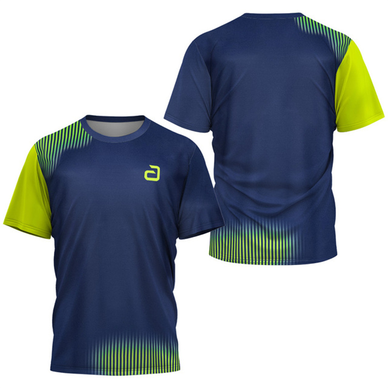Badminton Emoji - 男性卓球 Tシャツアンダーカーレントパターンメンズサマーテニスバドミントン Tシャツトップ卓球クラブ速乾半袖