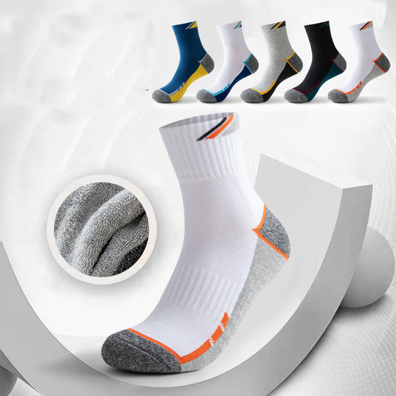 Ankle Support Badminton - 男性用のプロのテニスソックス,スポーツ用の綿の靴下,バスケットボール,ランニング,抵抗力があり,色が利用可能