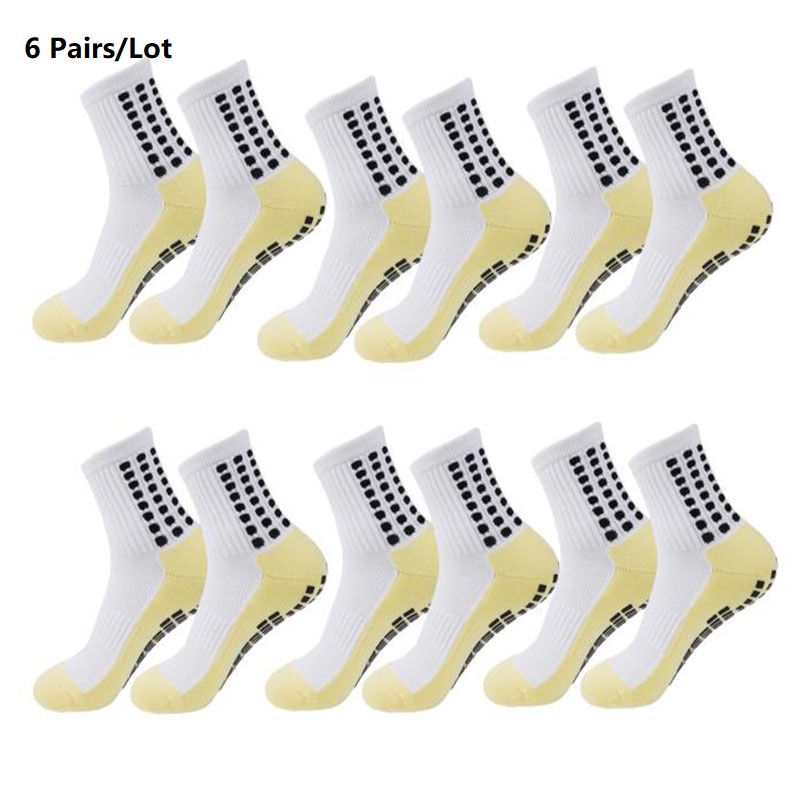 Ankle Support Badminton - 1 ペア/6 ペアサッカーソックスメンズスポーツソックスノンスリップシリコン底サッカーソックスラグビーテニスバレーボールレディースヨガソックス