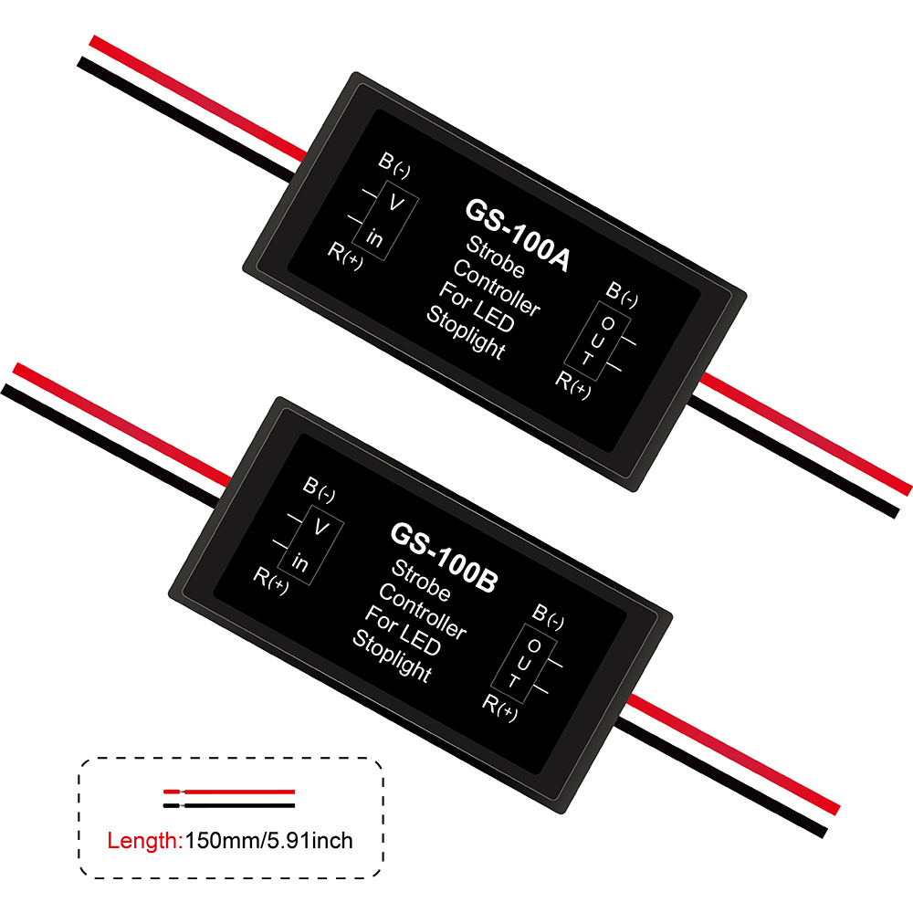 Badminton Flash - 車のライトコントロールオートバイ LED ブレーキライトコントローラーストロボフラッシャー GS-100A テールランプ安全プロンプトモジュール