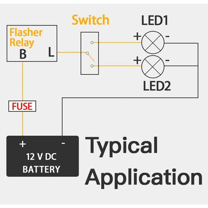 12V 速度調整可能な 2 ピン LED 電子フラッシャーリ - Badminton Flash のレビューと価格