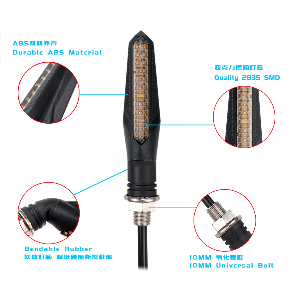 4 個 12V オートバイ LED ターンシグナルライト 1 - Badminton Flash のレビューと価格