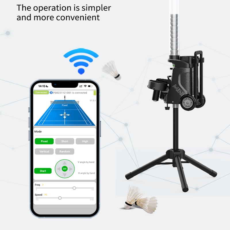 ポータブルミニバドミントントレーニングマシンアプリ操作制御フ - Badminton Equipment のレビューと価格