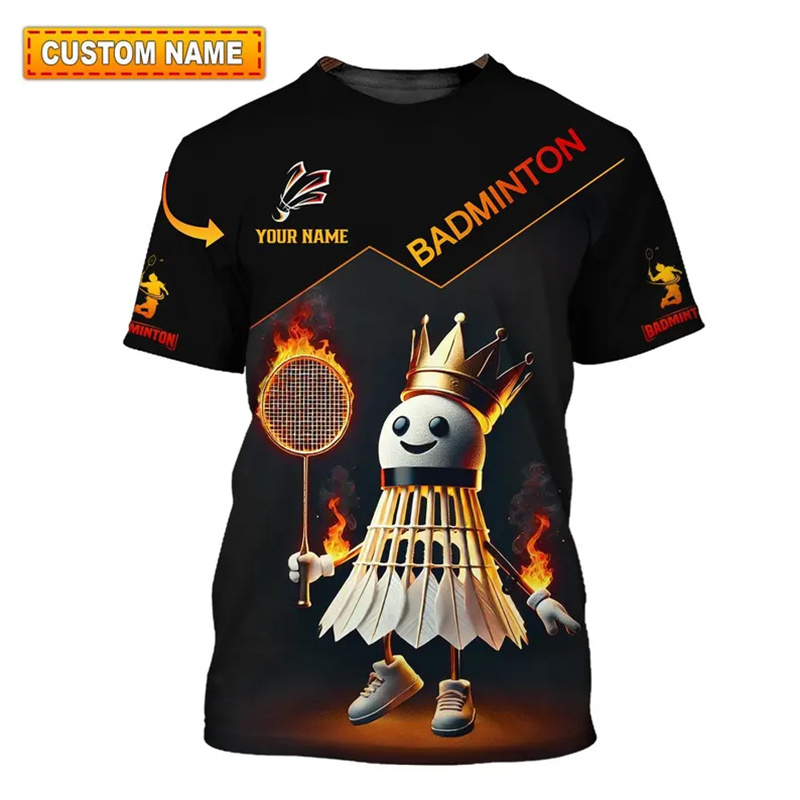 バドミントンスポーツ Tシャツ紳士服クール小説 3D プリン - Badminton Emoji のレビューと価格