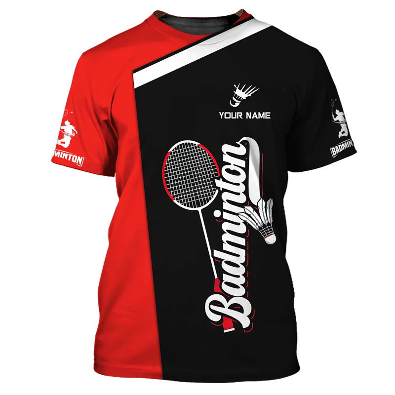 バドミントンスポーツ Tシャツ紳士服クール小説 3D プリン - Badminton Emoji のレビューと価格